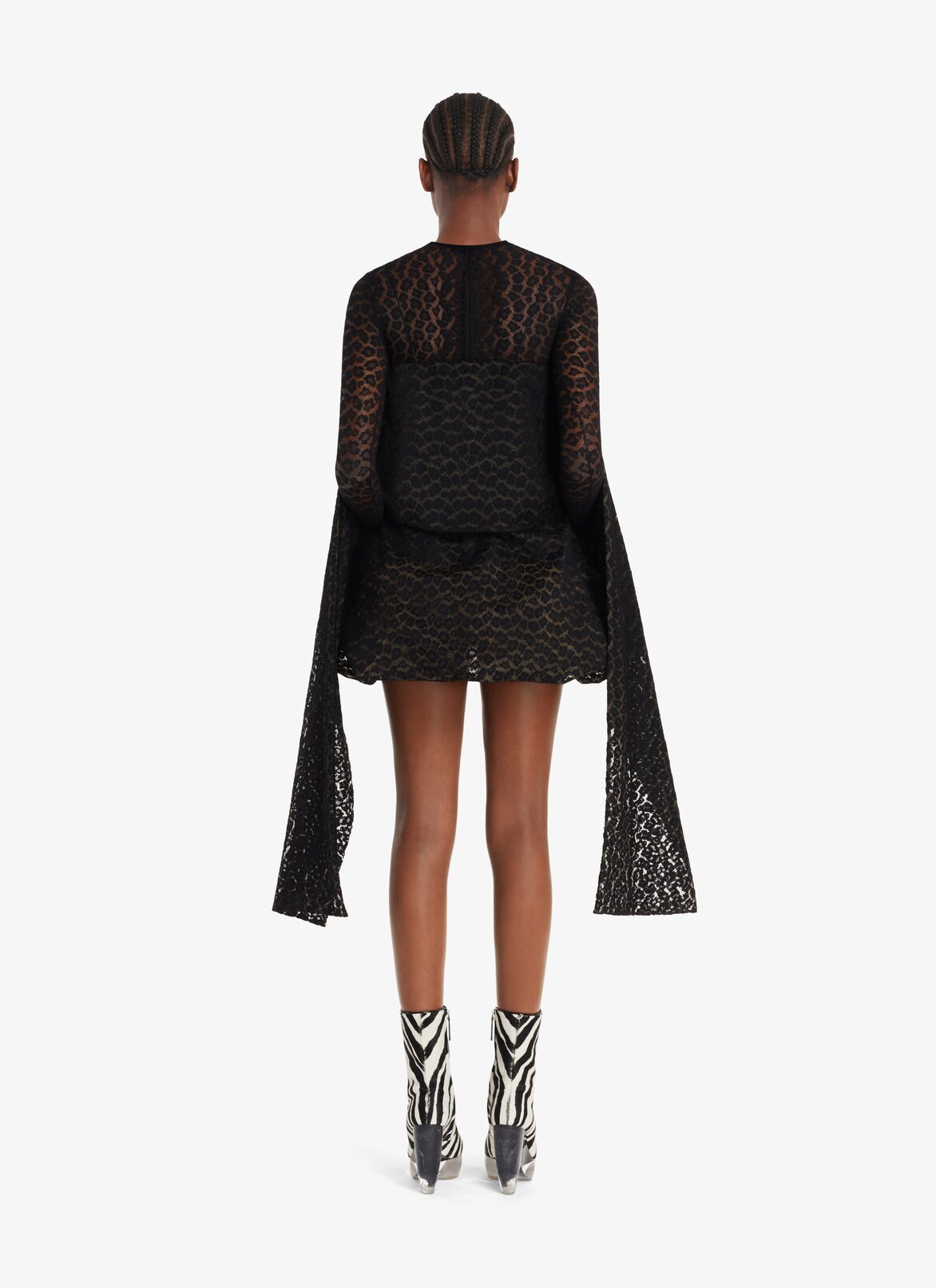 ドレープレースドレス ALAÏA ブラック ドレープレースドレス